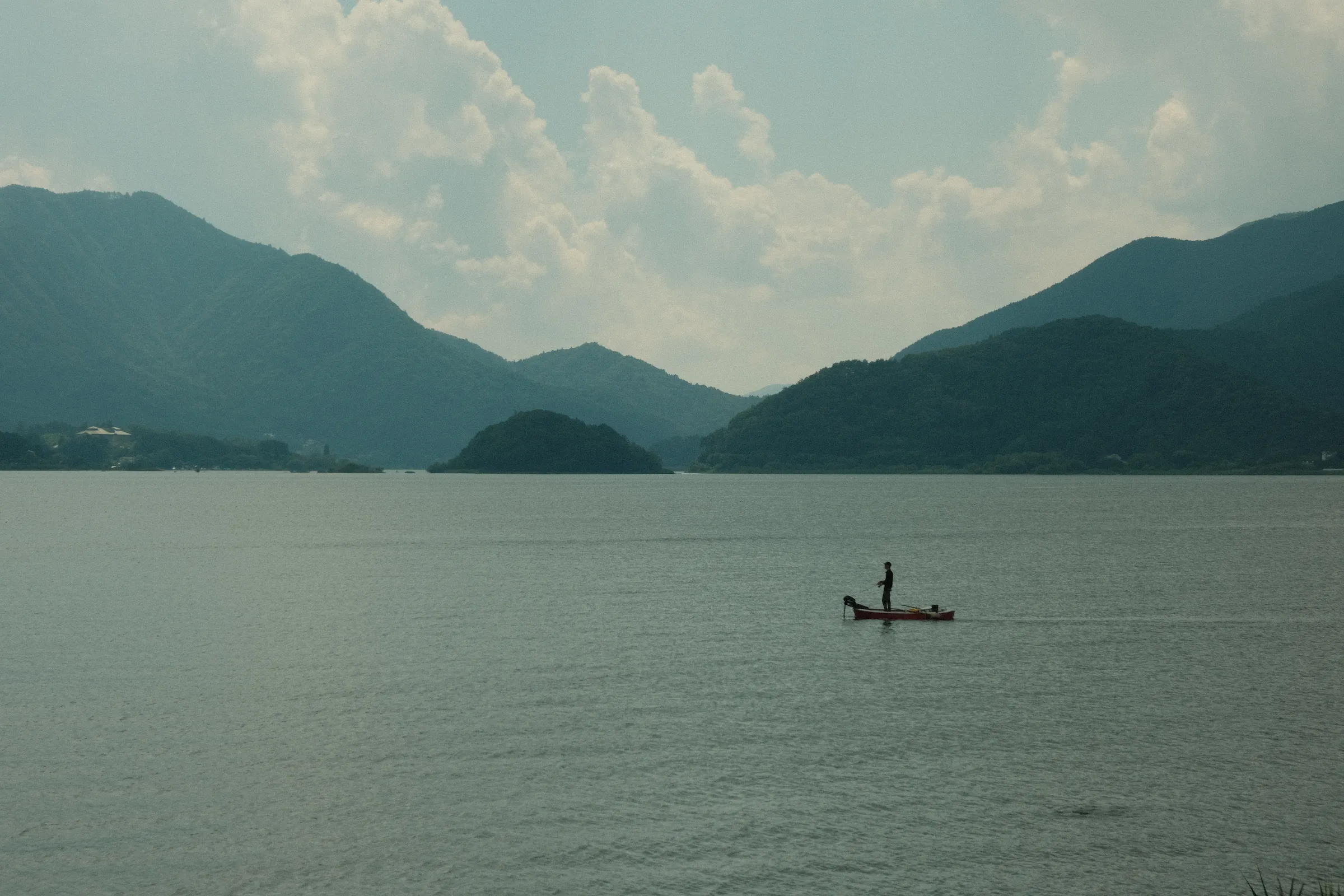 lake with boat